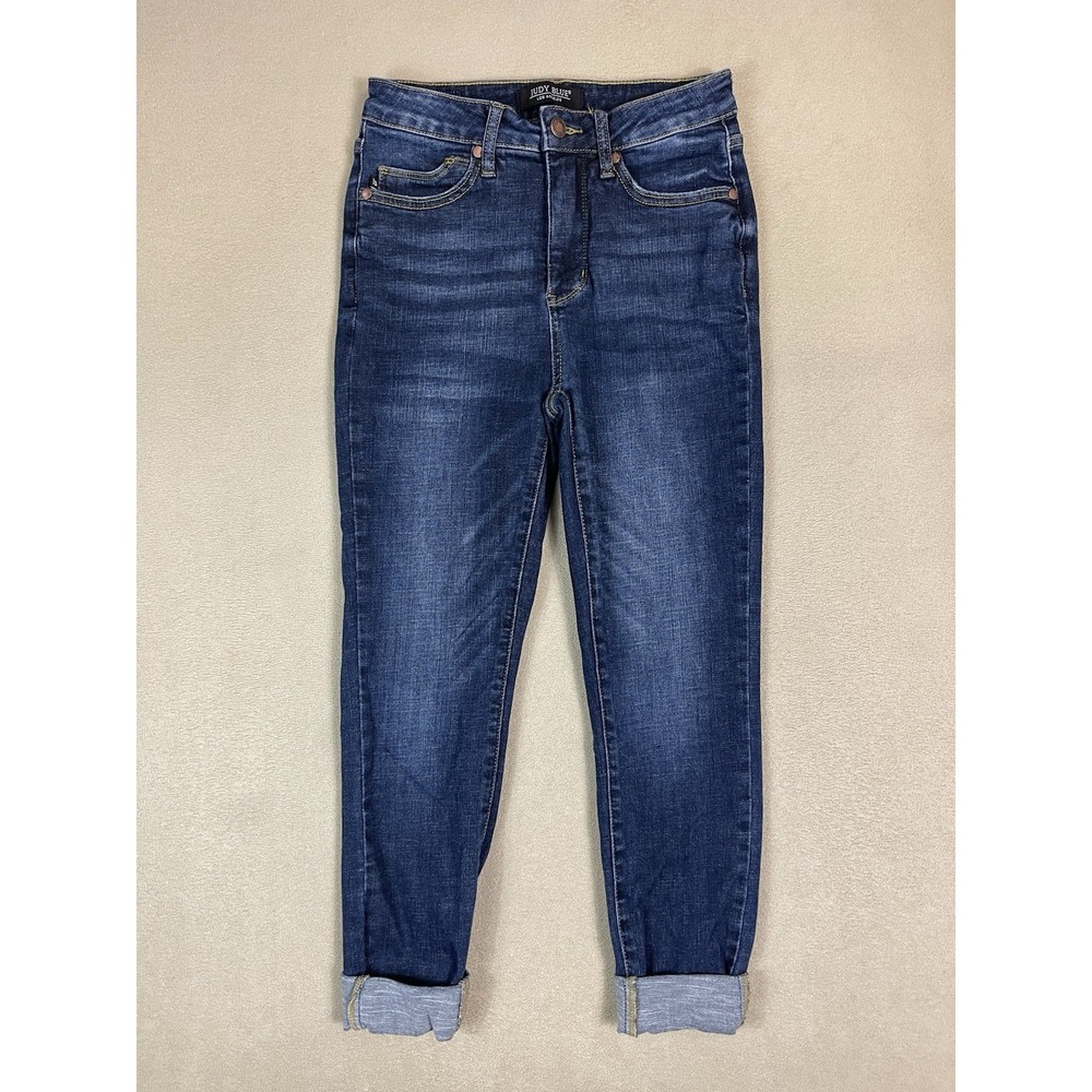 Judy Blue Jeans Womens 3/26 Blue Dark Washโ Skinny Fit Mid Rise Stretch Denim